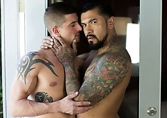 Quick bedroom fuck with horny Boomer Banks & Sean Maygers