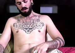 AlternaDudes: Pierced latino Gabe Tonic jerks off