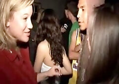 Brunette college teen fucking dick in reverse cowgirl at hardcore frat party