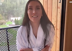 Brunette Stepmom Stuck On The Balcony, Saved And Romped By by Her Saviour - Super Hot XXX POV homemade hardcore