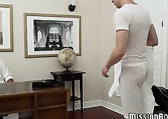 Mature Mormon fucks younger gay raw after giving blowjob
