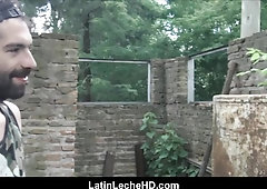 Trio Super-Hot Latino Twunks Plow Outside In The Forest