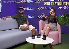 Big ass and boobs tattooed Latina MILF gets fucked on a live podcast