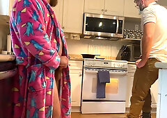 Casually jerking in front of the maintenance fellow