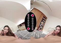 Busty brunette MILF sucks and rides dick POV (VR)