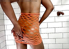 Thai ladyboy Gigi plays with oil, her lengthy snatch and shows us her bouncy bubble ass