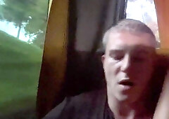 Deep throat from a stranger on the bus and a XXL cum-shot in a motel