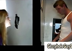 Gullible straight guy tricked into gay blowjob at the gloryhole