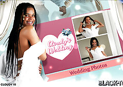 BLACK TGIRLS - Cloudy Vi On Her Wedding Dress Masturbation