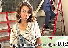 Vip4k. teenie is having a few ejaculations while her boss is fucking her at the workplace