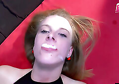 German cum bitch on an amateur creampie swinger orgy