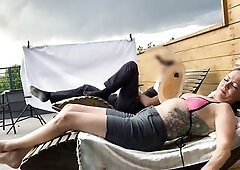 One hand on my cock, one eye on the street... risky fun ???? Full video on profile