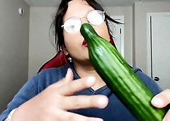 ASMR Massive Cucumber with Yogurt: The Most excellent Way to Eat It ? ?NSFW
