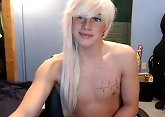 Solo masturbation and gay climax