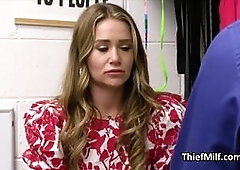 Mike loves to catch hot shoplifters. And today the sexy Athena got caught. She tried to hide the stolen merchandise, but Mike is a real pro!