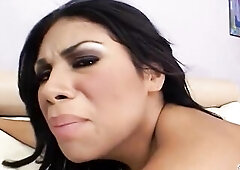 Hawt natural Brown Skin Doxy with consummate natural Bazookas and Butt Pick Up for 1st Time Interracial BBC Casting Screw