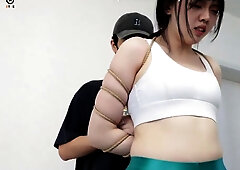 2 Chinese Crop Top Girl Gagged