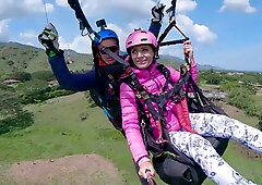 Skinny couple's rough bedroom passion after mountain adventures