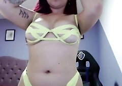 I spit on my breasts and spank myself a little