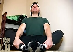 My gym buddy challenged me to smell his socks