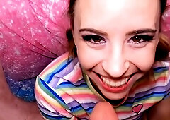 Warning Fantastic blonde big cock blowjob and cumshot