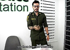 I teach the inmate how to behave by giving her a rough fuck on her tight anus.