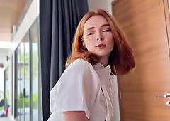 Busty Redhead Fucked in Lingerie