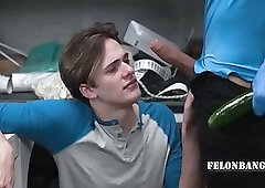 Twink Caught Stealing Cucumber, Now The Security's Determined To Fuck Him With It