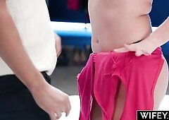 WIFEY Breasty Blond Hotwife Alexa Leigh Rides A Massive Shlong Whilst Hubby Films