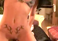 Slutty brunette rides cock while smoking