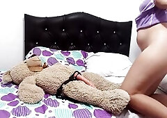 MLF masturbates during the time that her spouse is at work, willing to be drilled