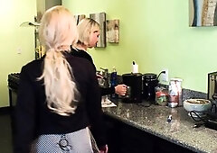 2 blondies having a fiery affair, with all lesbo trick include: wild kisses, unfathomable, fleshly fingering, vagina licking til climax, scissoring an