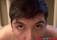 Young amateur is sucking small cock in POV for cum in mouth