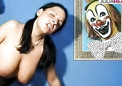 slutty brunette hair banged hard at casting