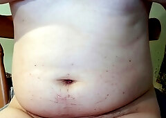 Chubby Crossdresser Twink Shows Off Belly