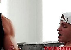 Inked coach Marko jerking while being fuck by hot Tom Bently