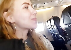 PUBLIC AIRPLANE Tugjob and Oral-Sex