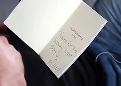 Bound bearded bear teased by hunky lover