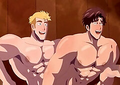 Footjob cum, cartoon gay, flip flop bareback
