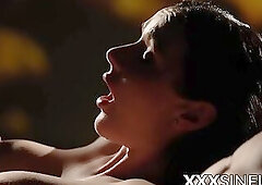 Two hunks dominate and pound stunning Lady Gang in erotic threesome