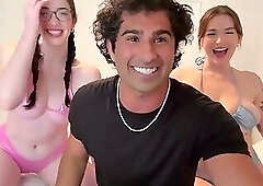 Best Day EVER?! Lucky Guy has first Threesome with 2 hot BestFriends! Epic Dripping Creampie