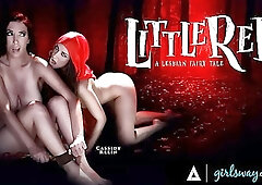 Starving Red Riding Hood devours stacked MILF in woods for hungry lesbian feast