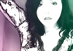 Cute curly brunette solo webcam masturbation