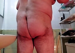 Ass to ass double dildo action with a wand and extra stimulation