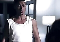 Stepson makes lesbian stepmoms suck cock