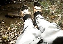 PUBLIC STROKING BY THE RIVER