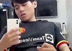 Young Vietnamese jerks off