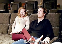 Slender, Russian babe, Catarina Petrov got fucked in the cinema until she started moaning loudly