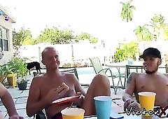 Cock hungry jocks gather around for a massive ass fuck fest