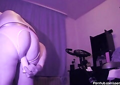 Deep dildo, big butt, euro